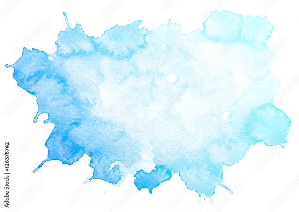 Abstract blue watercolor on white  is watercolor   is drawn by hand. Stock Illustration | Adobe Stock
