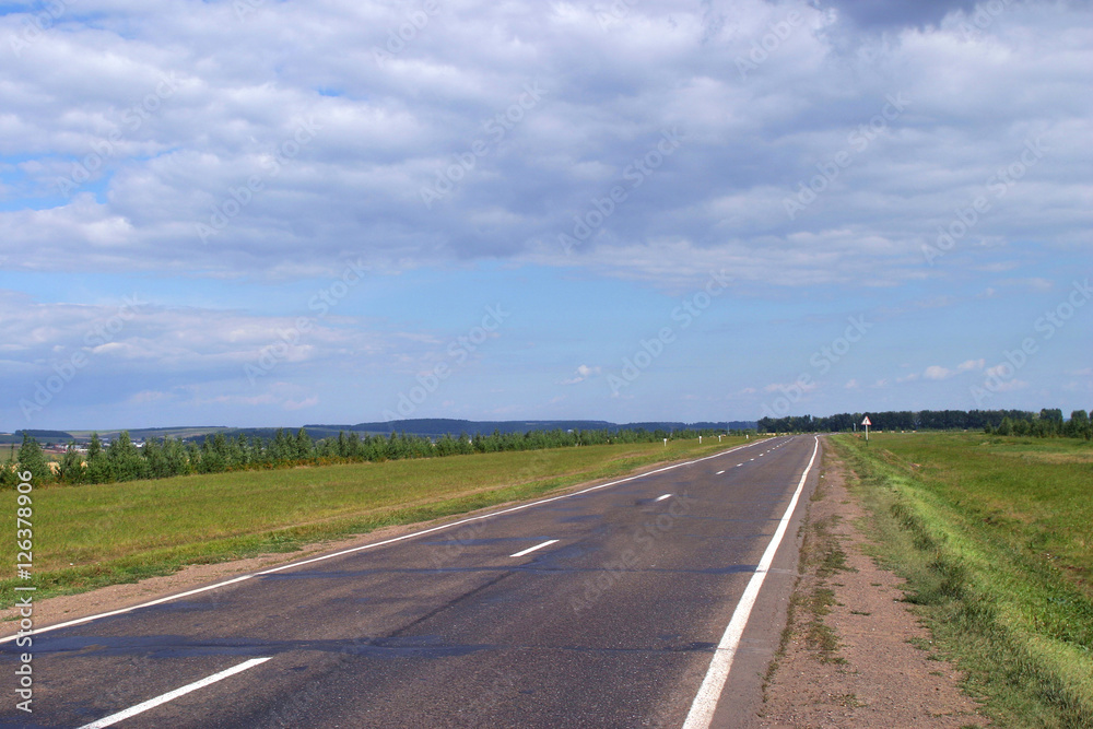 road among fields