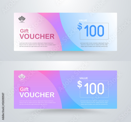 Gift voucher card template design. for special time, Best of customer, Thank giving, and other sale. vector illustration.