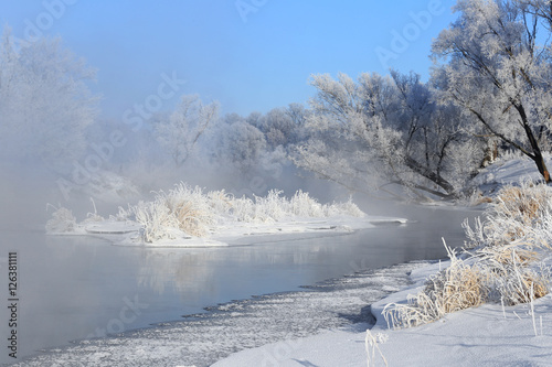 fog over winter river