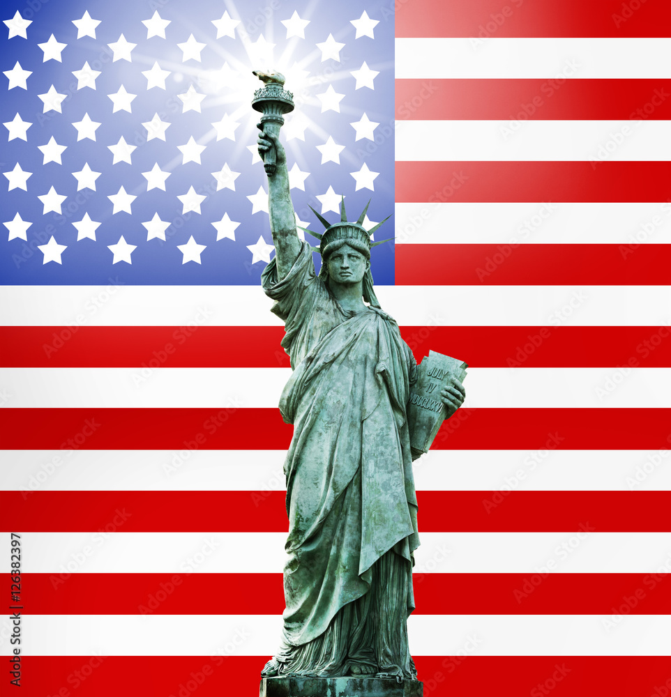 Obraz premium Lady Liberty mit Sternenbanner
