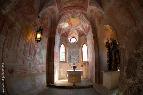 Slika na platnu The interior of the chapel of the castle in Bled, Slovenia