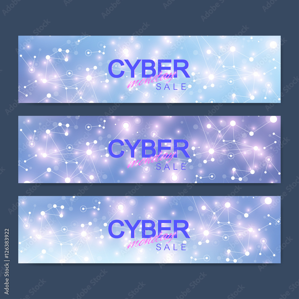 Cyber Monday Sale banner design. Graphic abstract background communication. Vector illustration. Cyber Monday Sale banner design. Graphic abstract background communication. Vector illustration.
