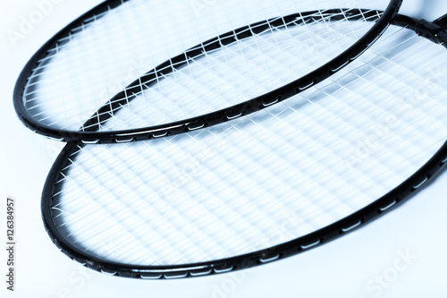 Badminton rackets  on white © fotofabrika
