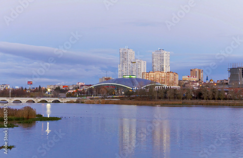 River in the center large of the city.Russia.