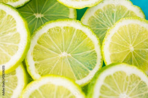 Close-up of sliced lemons