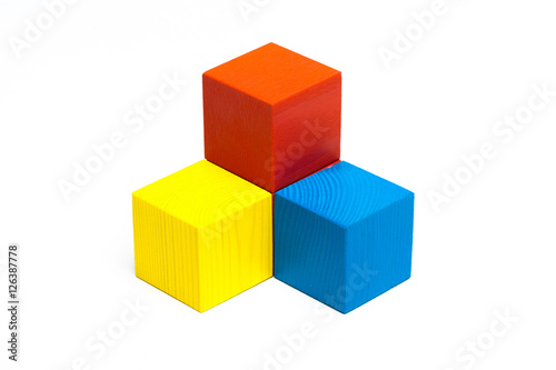 colored children cubes on white isolated background © fotofabrika