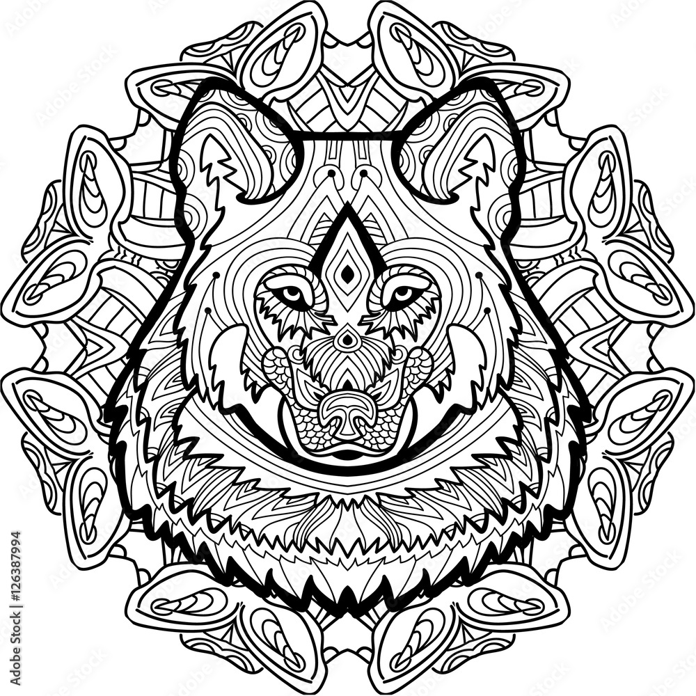 Fototapeta premium Element for your design. National ethnic circular pattern with t
