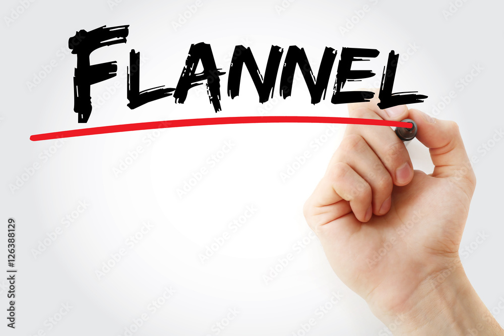 Fototapeta premium Hand writing Flannel with marker, concept background