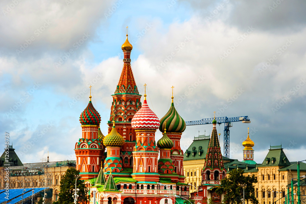 Saint Basil Cathedral on Red Square in Moscow
