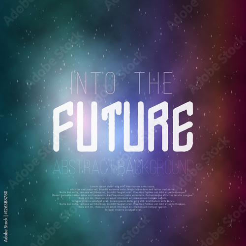 Neon Poster Retro Disco Background. Into The Future Vector Poste