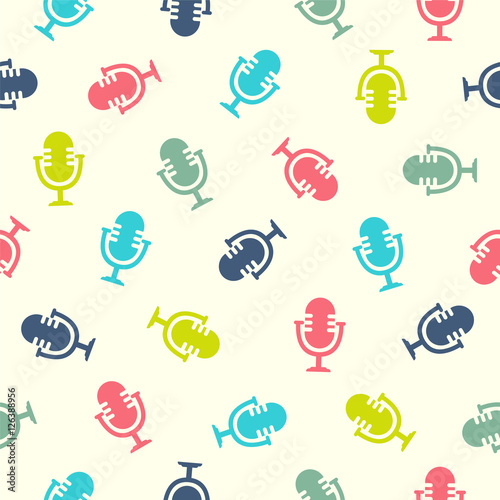 Seamless pattern - microphone