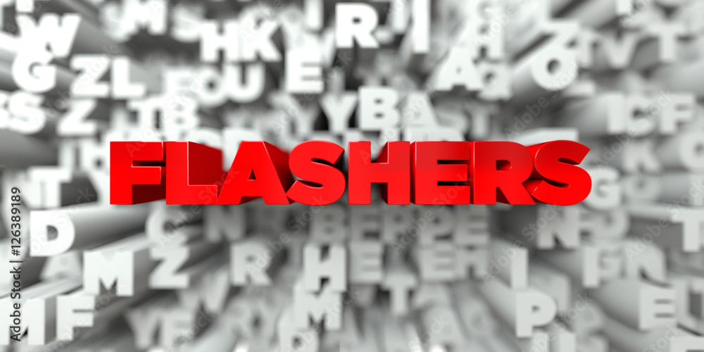 FLASHERS - Red text on typography background - 3D rendered royalty free stock image. This image can be used for an online website banner ad or a print postcard. FLASHERS - Red text on typography background - 3D rendered royalty free stock image. This image can be used for an online website banner ad or a print postcard.