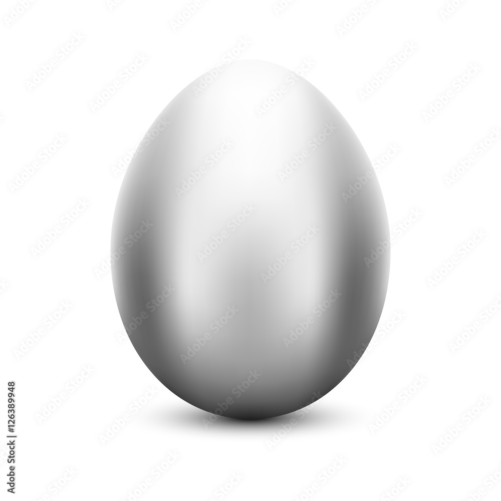 Vector metal silver Easter egg Vector metal silver Easter egg