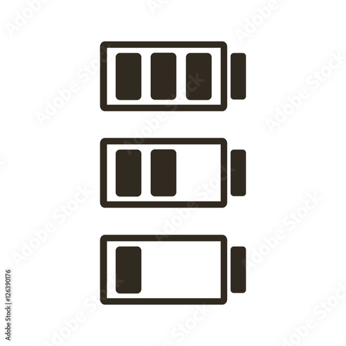 Battery usage or charge status line art icon set for apps and electronic devices