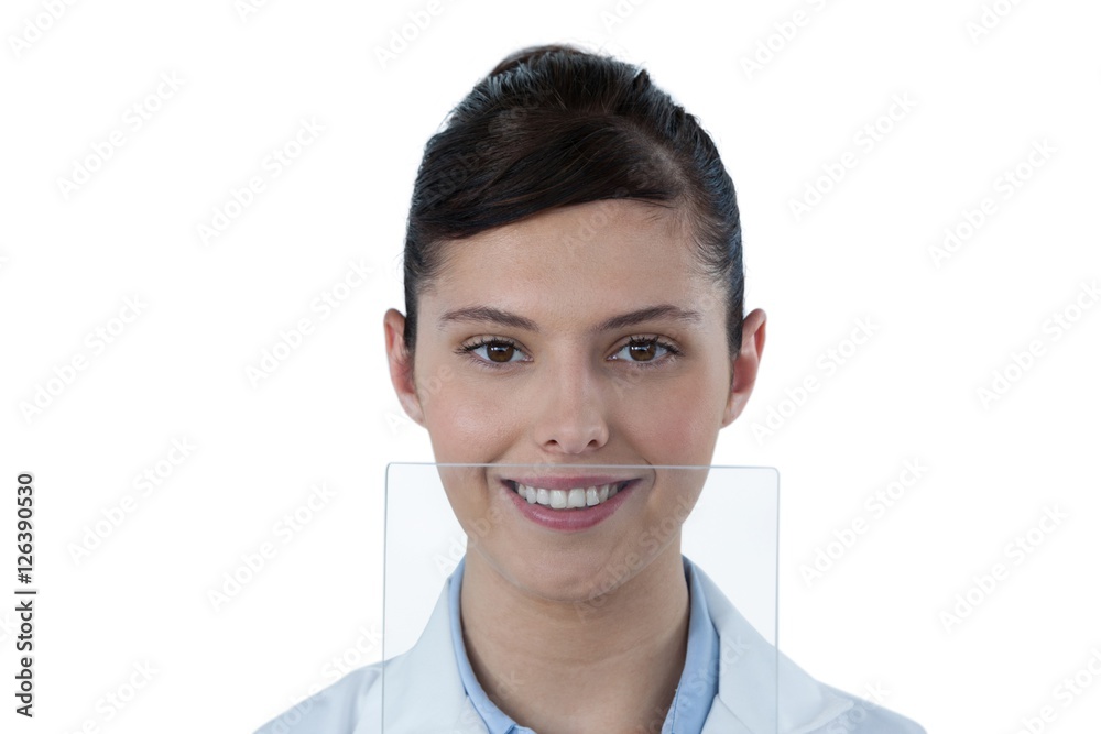Portrait of female doctor with digital tablet Portrait of female doctor with digital tablet