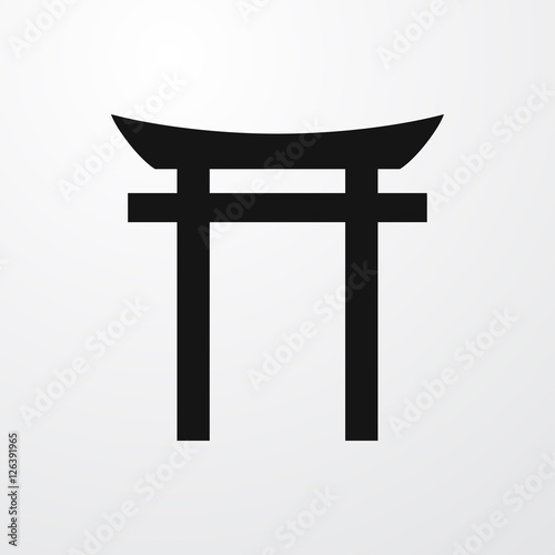 Japanese temple icon illustration