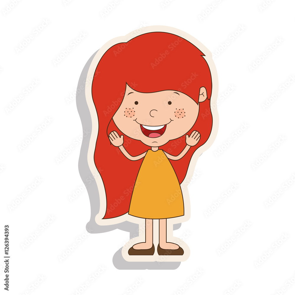 silhouette girl redhead with dress and shadow vector illustration silhouette girl redhead with dress and shadow vector illustration