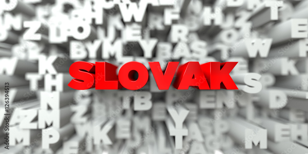 SLOVAK - Red text on typography background - 3D rendered royalty free stock image. This image can be used for an online website banner ad or a print postcard. SLOVAK - Red text on typography background - 3D rendered royalty free stock image. This image can be used for an online website banner ad or a print postcard.