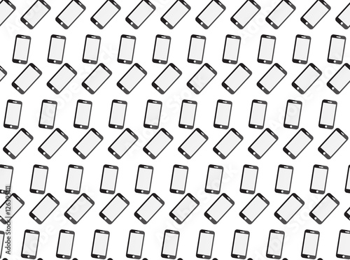 Phone seamless pattern. Smartphone seamless texture background. Vector illustration