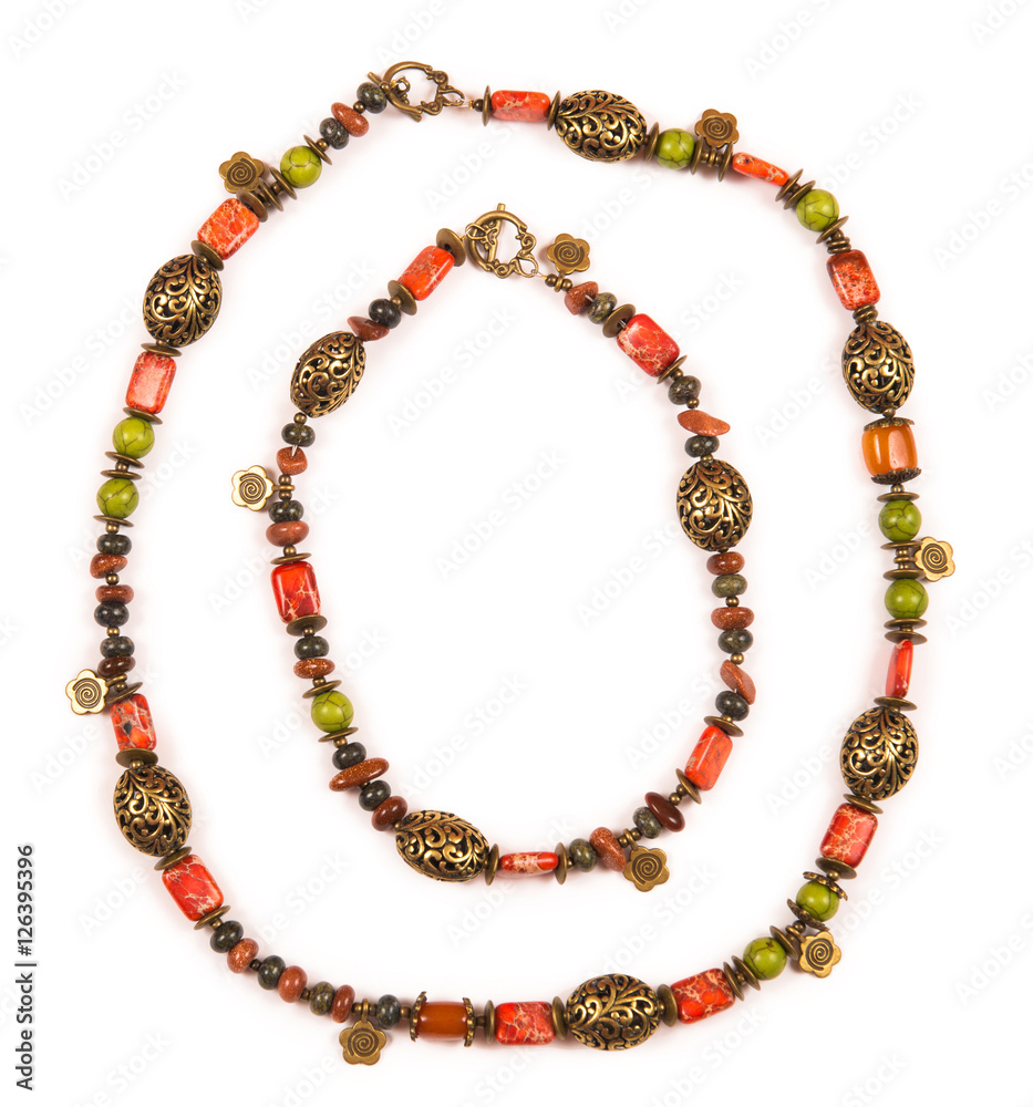 Jewellery necklace isolated on white background Jewellery necklace isolated on white background
