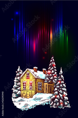 christmas night landscape