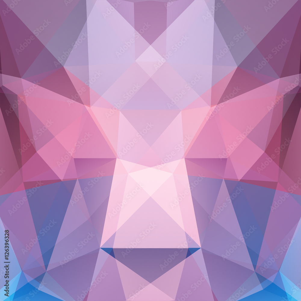 Obraz premium Polygonal vector background. Can be used in cover design, book design, website background. Vector illustration. Pink, blue colors