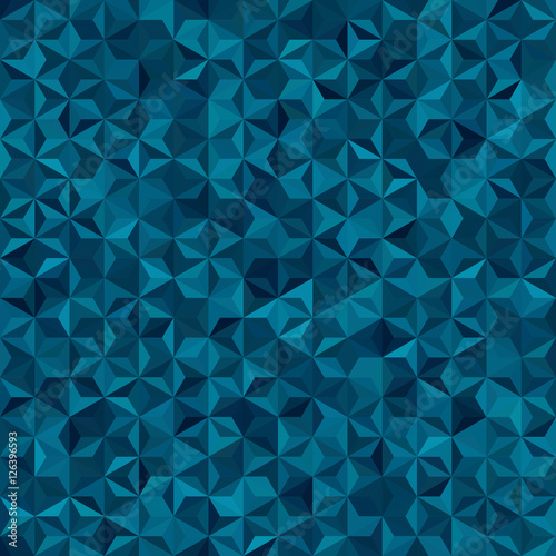Background of geometric shapes. Seamless mosaic pattern. Vector illustration. Blue color.