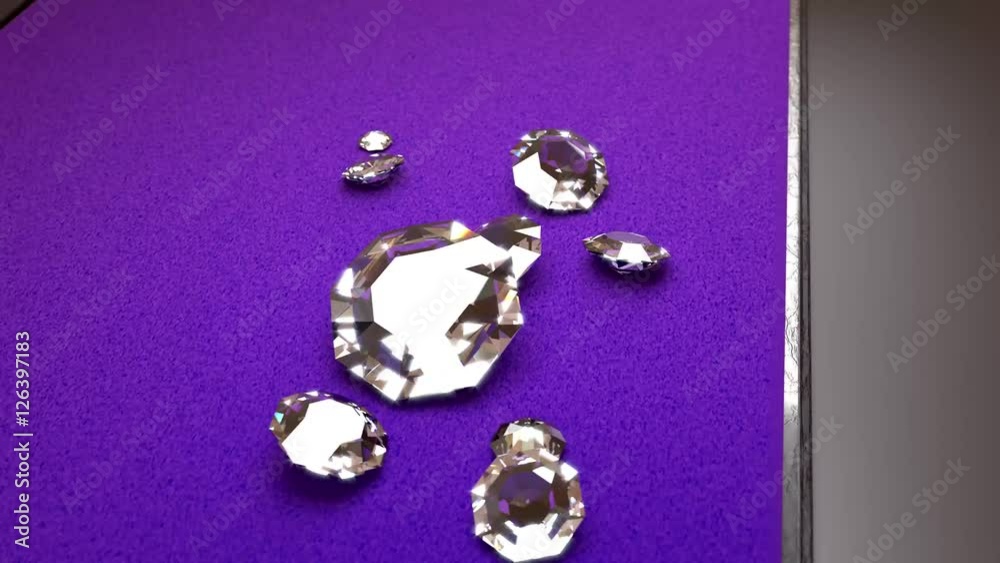 Camera Rotation around Nine White Diamonds on a Purple Blotter Camera Rotation around Nine White Diamonds on a Purple Blotter