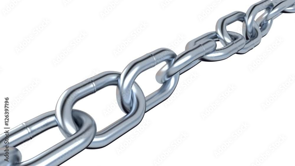 Rotation of Metallic Chain with White Background Rotation of Metallic Chain with White Background