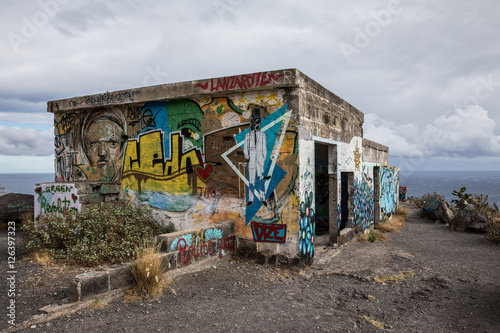 Graffitis au mirador de las Teresitas (Tenerife - Espagne) 
