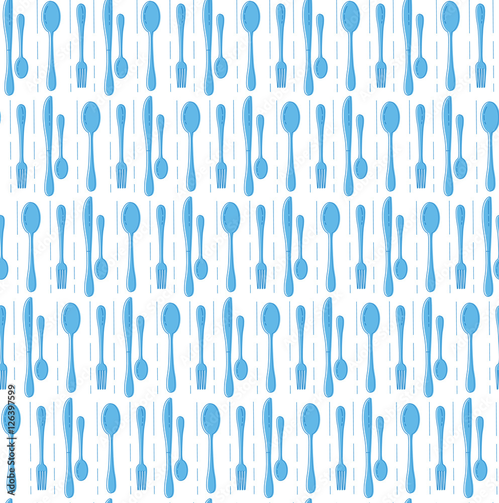 Dinner set seamless pattern. Spoons and forks background. Modern background for menu design. Restaurant, cafe seamless texture background. Vector illustration Dinner set seamless pattern. Spoons and forks background. Modern background for menu design. Restaurant, cafe seamless texture background. Vector illustration