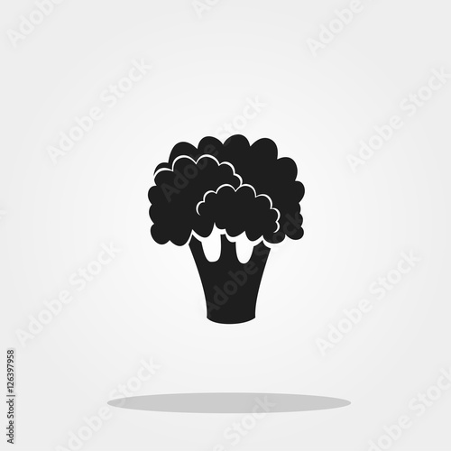 Broccoli icon in trendy flat style isolated on color background. Vegetables symbol for your design, logo, UI. Vector illustration, EPS10.