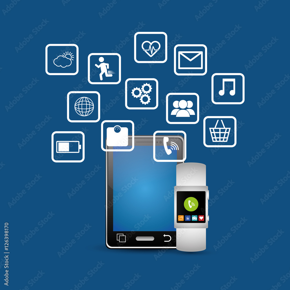 Wearable mobile technology icon vector illustration graphic design Wearable mobile technology icon vector illustration graphic design