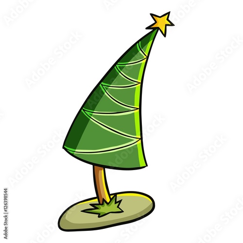 Funny bent pine / Christmas tree vector