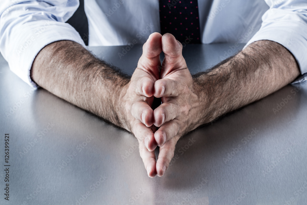 Fototapeta premium hand gestures to communicate and discuss for meeting or interview