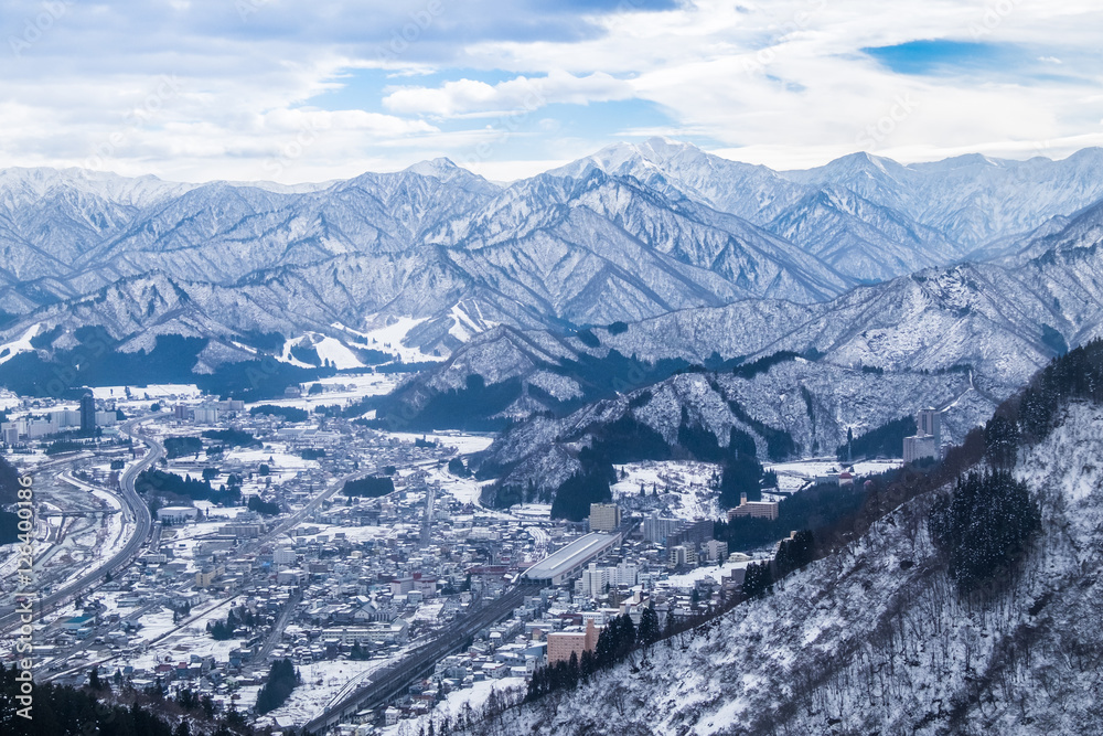 Φωτογραφία View of snow mountain from Gala Yuzawa Ski Resort in Niigata Prefecture, Japan