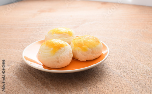 Chinese pastry or moon cake, Mung bean filling cake, Thai sweet