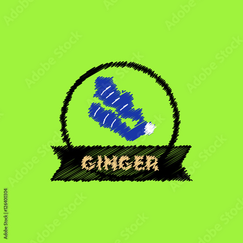 flat vector icon design collection Kitchenware seasoning ginger