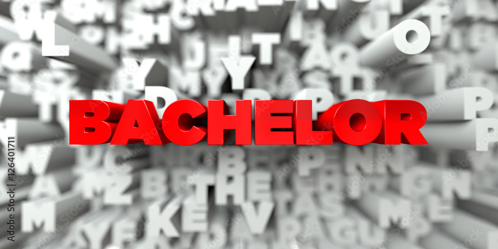 BACHELOR - Red text on typography background - 3D rendered royalty free stock image. This image can be used for an online website banner ad or a print postcard. BACHELOR - Red text on typography background - 3D rendered royalty free stock image. This image can be used for an online website banner ad or a print postcard.