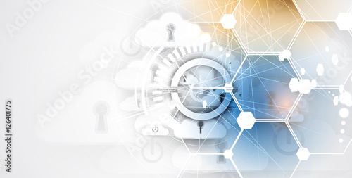 Modern cloud technology. Integrated digital web concept