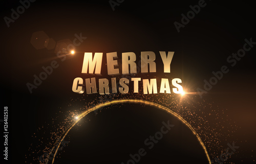 Christmas golden 3D text