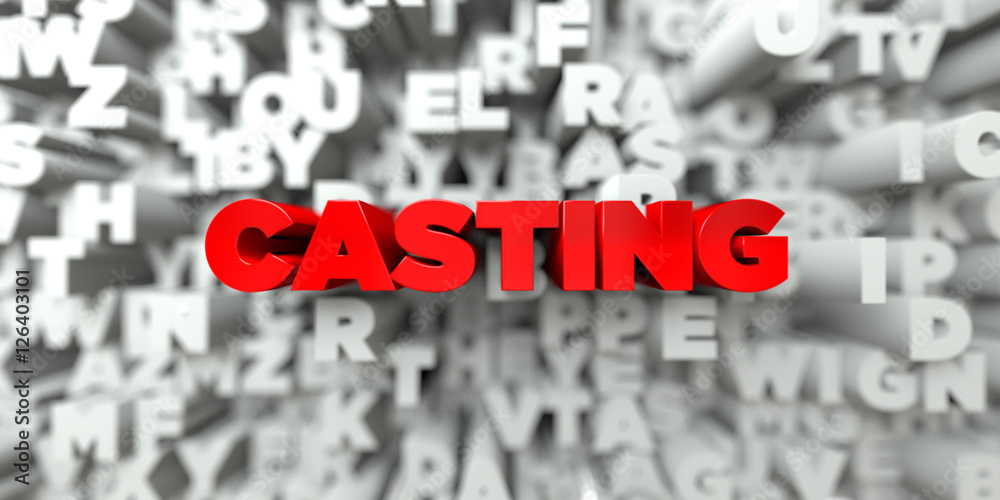 CASTING - Red text on typography background - 3D rendered royalty free stock image. This image can be used for an online website banner ad or a print postcard. CASTING - Red text on typography background - 3D rendered royalty free stock image. This image can be used for an online website banner ad or a print postcard.