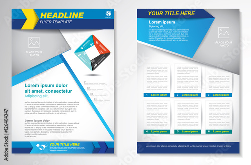 Vector Brochure Flyer design Layout template, size A4, Front page and back page, infographics. Easy to use and edit.