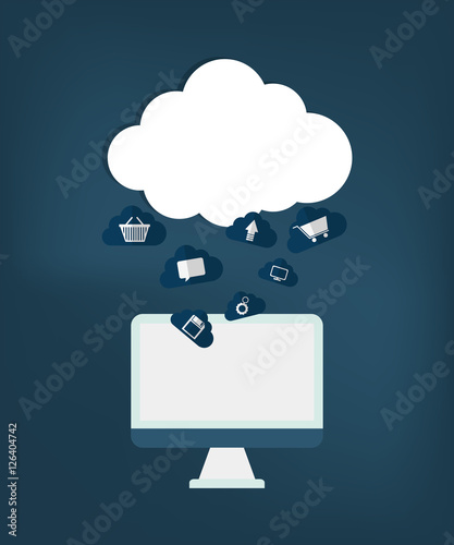 Cloud computing technology icon vector illustration graphic design