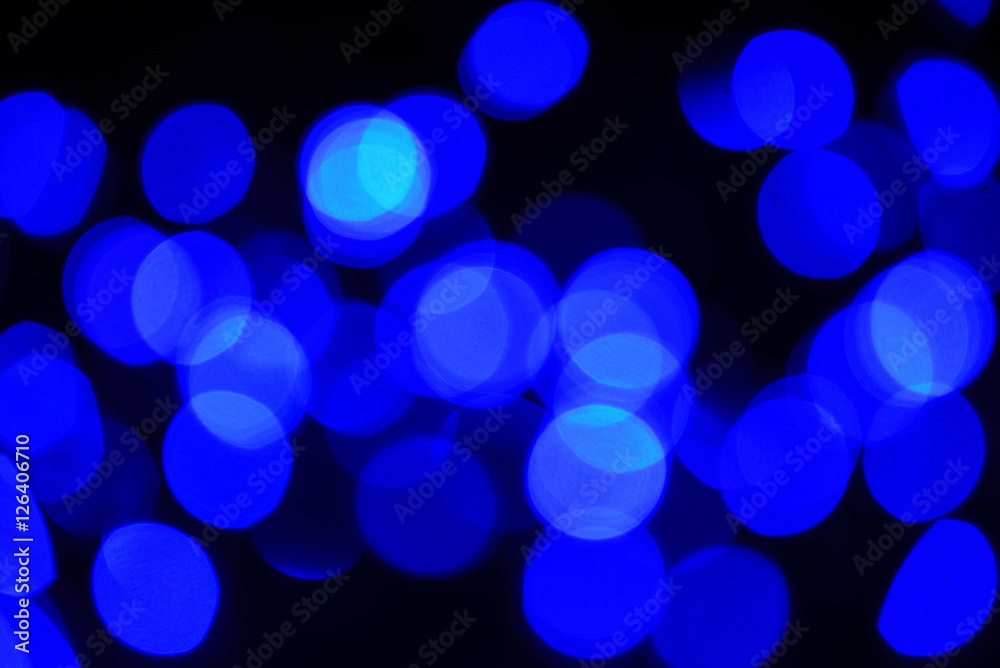 Blue bokeh background from garland light. Blue bokeh background from garland light.
