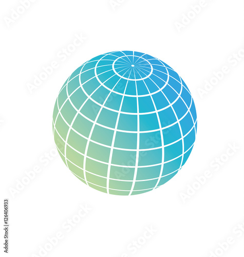 vector earth symbol; global network on planet concept sign. illu
