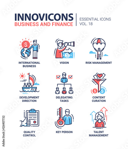 Business, finance modern thin line design icons and pictograms