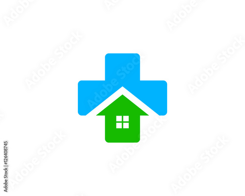 Medical Clinic House Logo Design Element