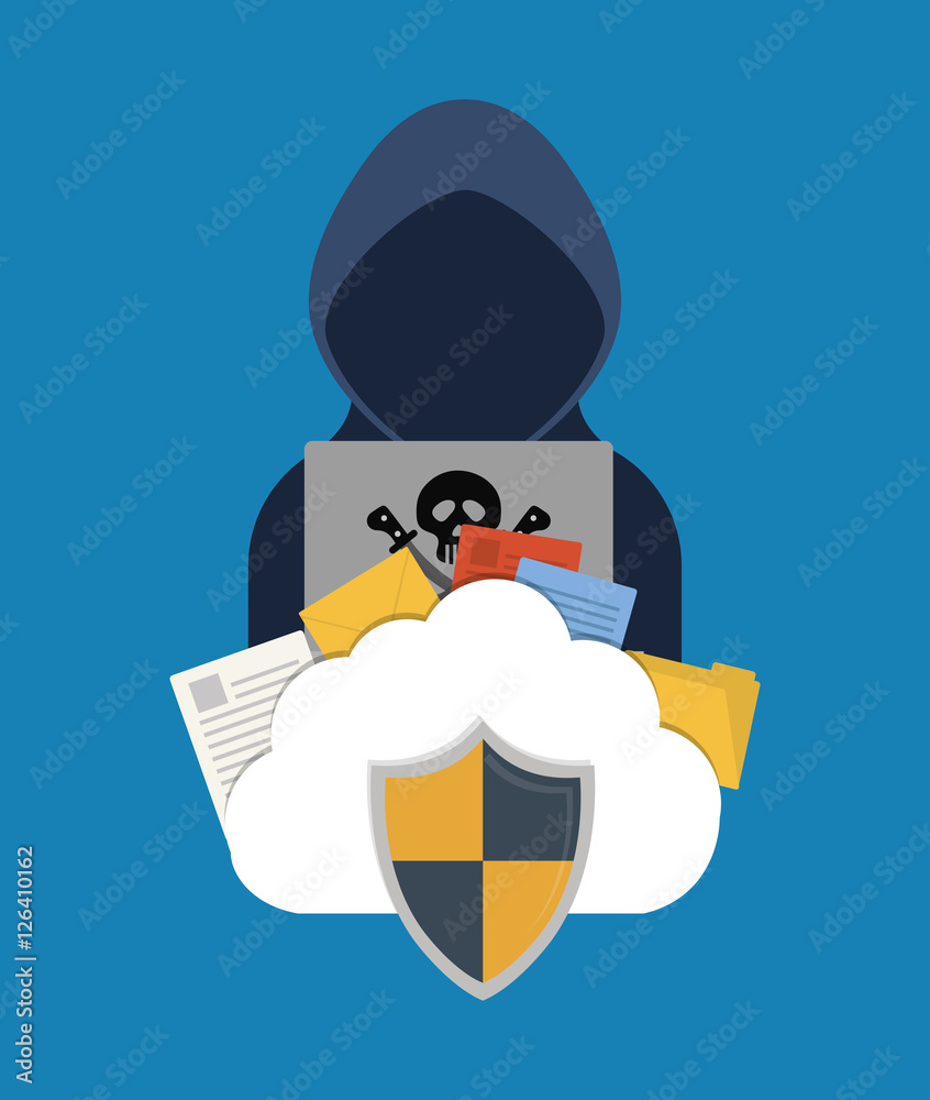 Fototapeta premium Security system technology icon vector illustration graphic design